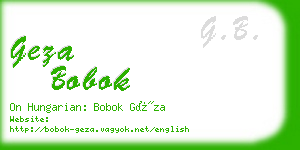 geza bobok business card